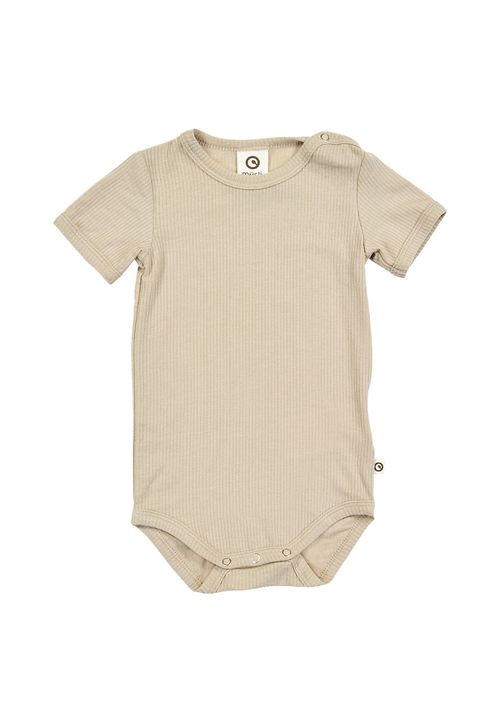 Müsli by Green Cotton Kurzarmbody Unifarben beige 56