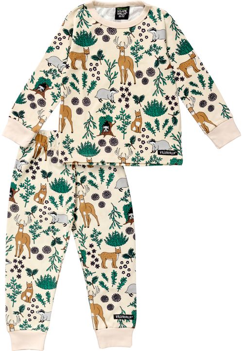 Villervalla Winter Forest Schlafanzug beige beige 134/140 (9-10 Jahre)