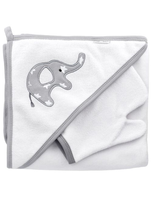 2 Teile Set Elefant Little Elephant 90x90 cm weiß