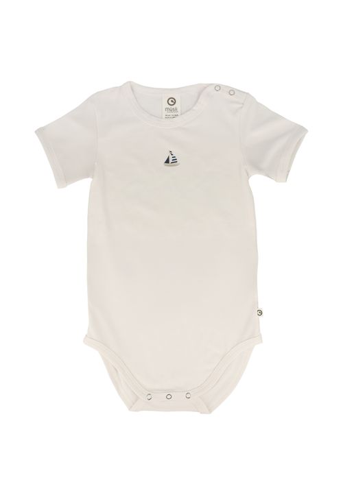 Müsli by Green Cotton Kurzarmbody Unifarben weiß 80