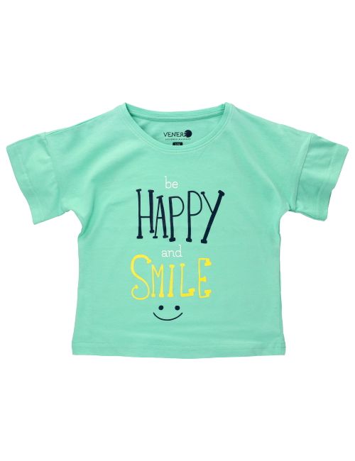 VENERE T-Shirt Smiley türkis 104 (3-4 Jahre)