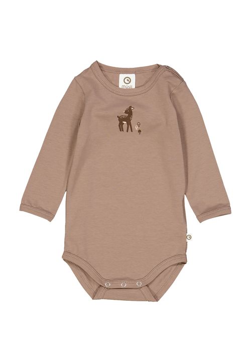 Müsli by Green Cotton Langarmbody Unifarben braun 62