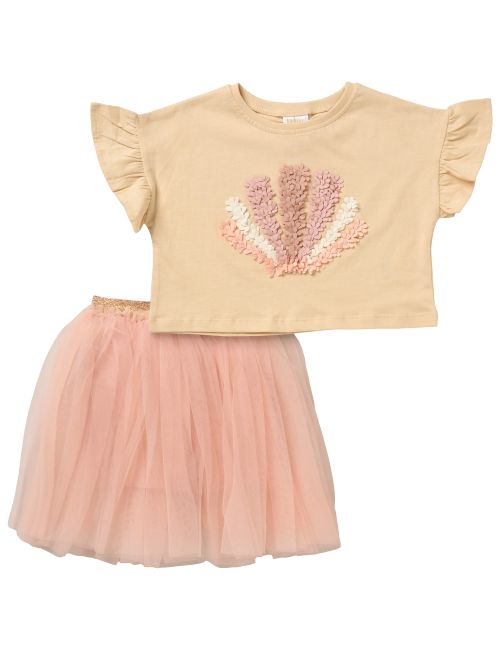 Miss 2 pièces Ensemble Volant Beige