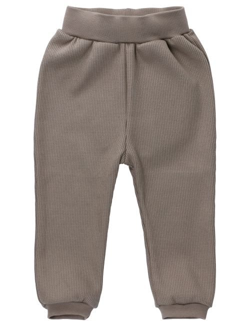 MaBu Kids Pantalon Nice, Wild & Cute Gaufré Taupe 18-24M (92 cm)