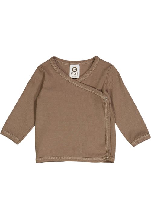 Müsli by Green Cotton Babylangarmshirt Unifarben braun 74