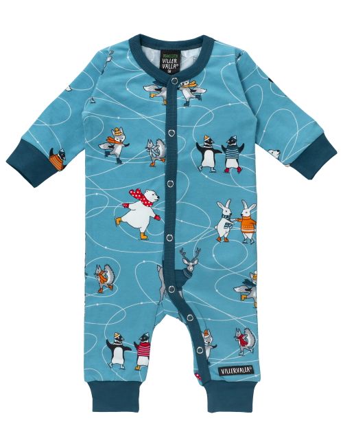 Villervalla Strampler Eislauf blau