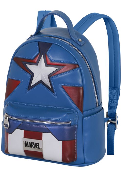 Marvel Captain America GuriHiru-Hooded Rucksack 25x29x16 cm blau blau Onesize Kinder