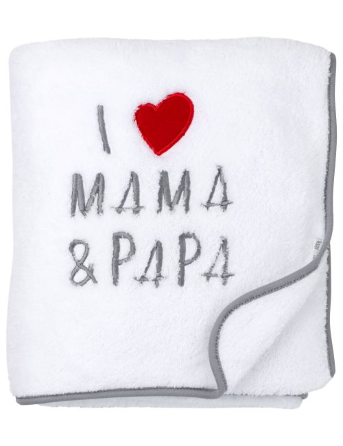 Baby Sweets Decke I Love Mama & Papa 110x90 cm weiß