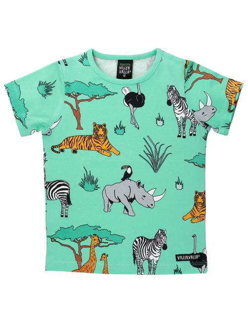 Villervalla T-Shirt Safaritiere grün 98 (2-3 Jahre)
