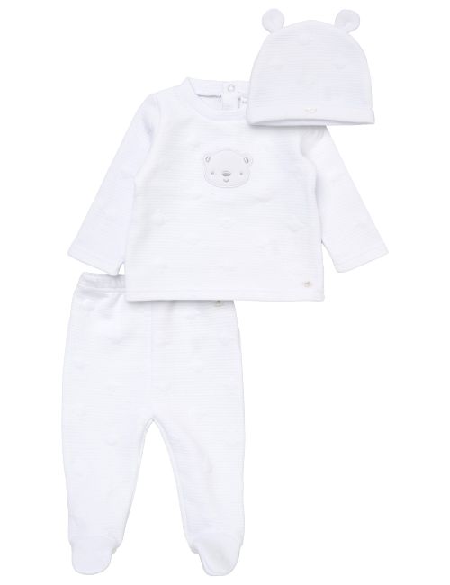 Rock A Bye Baby Boutique 3 pièces Ensemble Ours blanc Blanc