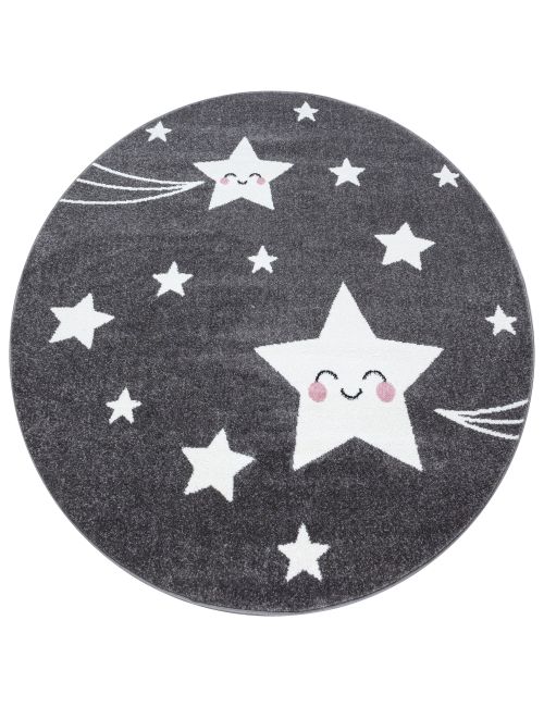 Teppich Rund Sternschnuppe Sterne grau 120x120