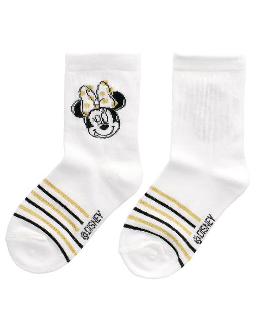 Disney Chaussettes Minnie Mouse Rayures Blanc 3-4A (98-104 cm)