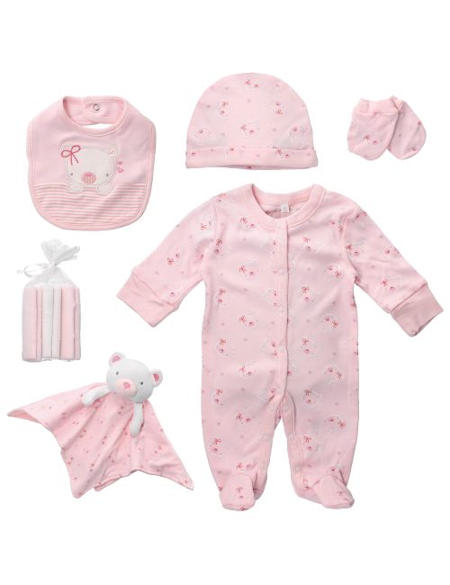 Rock A Bye Baby Boutique 8 Teile Set Teddybär rosa 50/56 (Neugeborene)