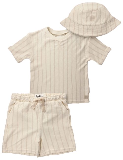 Fudo 3 Teile Set Streifen beige