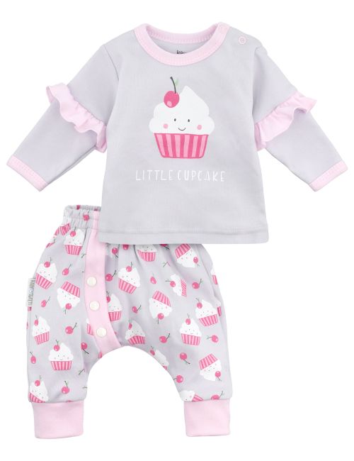 Baby Sweets 2 Teile Set Little Cupcake grau 3-6 Monate (68)