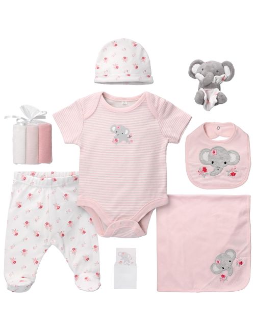 Rock A Bye Baby Boutique 10 Teile Set Elefant weiß 50/56 (Neugeborene)