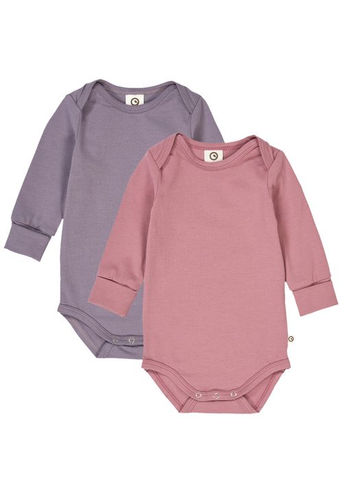 Müsli by Green Cotton Langarmbody Unifarben rosa 92