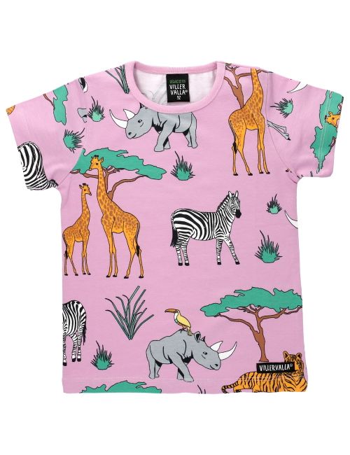 Villervalla T-Shirt Safaritiere rosa 122 (6-7 Jahre)