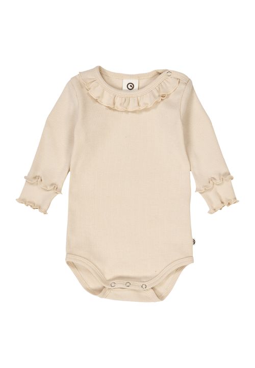 Müsli by Green Cotton Langarmbody Unifarben creme 68