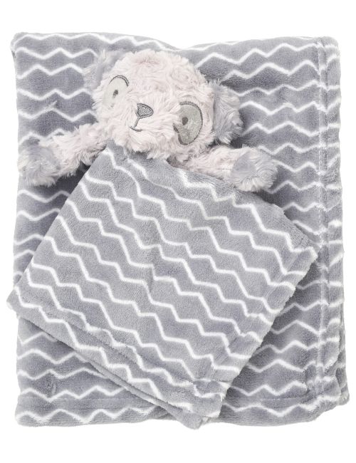 Snuggle Tots 2 pièces Ensemble Ours Zigzag 75x75 cm Gris
