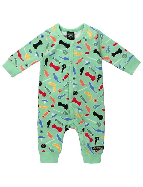 Villervalla Strampler Süßigkeiten grün