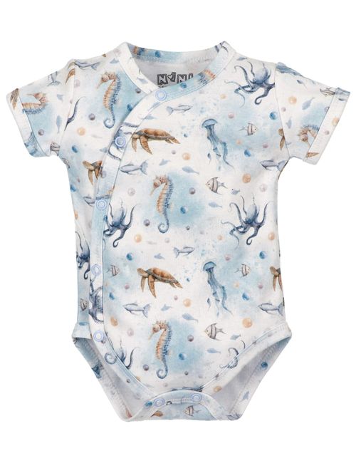 NINI Body croisé Faune Marine 0-6 mois Bleu