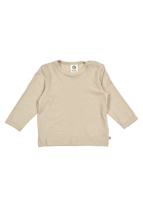 Müsli by Green Cotton Babylangarmshirt Unifarben beige 56
